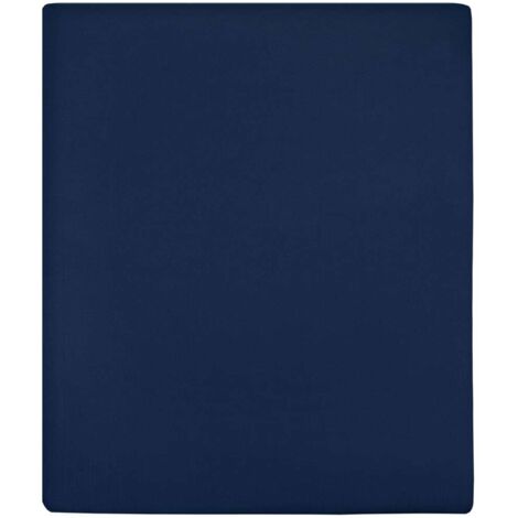 vidaXL Lenzuolo con Angoli Jersey Blu Marino 180x200 cm Cotone