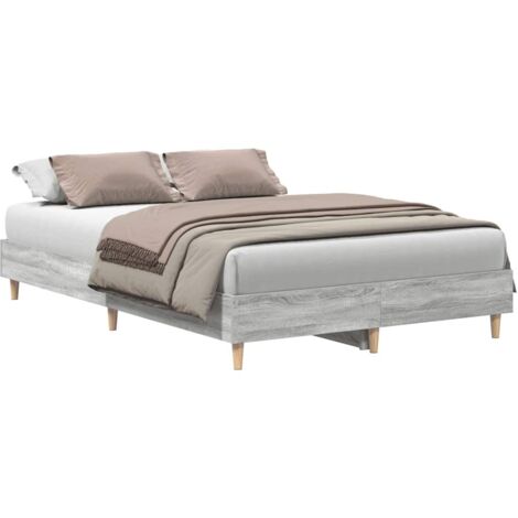 vidaXL Giroletto senza Materasso Grigio Sonoma 140x190cm in Truciolato (1/5)