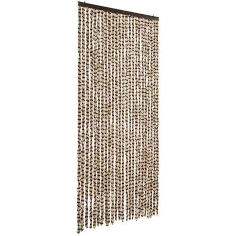 vidaXL Tenda Antimosche Beige e Marrone 100x200 cm in Ciniglia