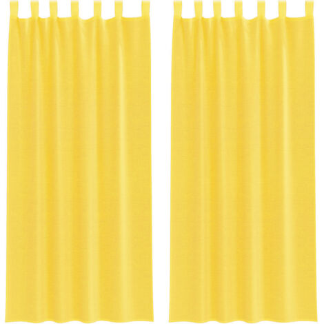 vidaXL Tende in Voile con Passanti 2 pz Giallo 140x245 cm