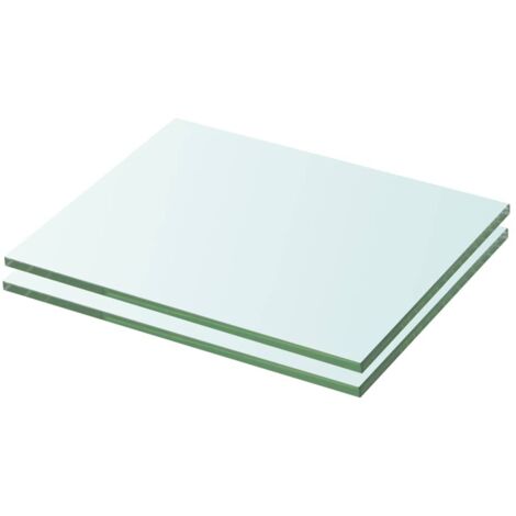 vidaXL Mensole in Vetro Trasparente 2 pz 20x20 cm