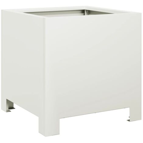 vidaXL Fioriera da Giardino Bianca 30x30x30 cm in Acciaio