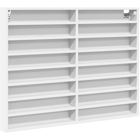 vidaXL Armadietto con Vetrina Bianco 100x8,5x75 cm Legno Multistrato