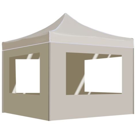 vidaXL Gazebo Professionale Pieghevole Alluminio con Pareti 3x3m Crema