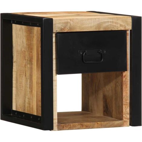 vidaXL Comodino 40x35x40 cm in Legno Grezzo Massello di Mango