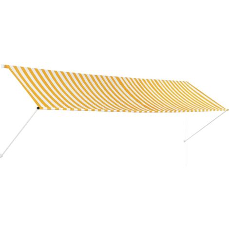 vidaXL Tenda da Sole Retrattile 400x150 cm Giallo e Bianco