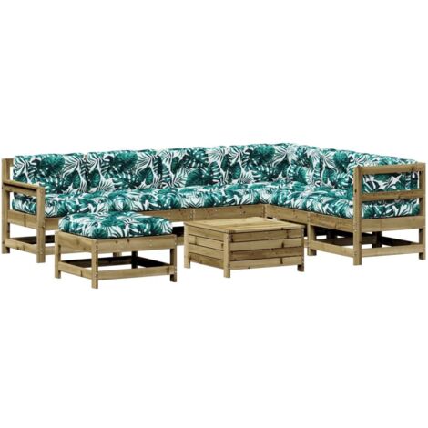 vidaXL Set Divani da Giardino 8pz con Cuscini Legno Impregnato di Pino (1/5)
