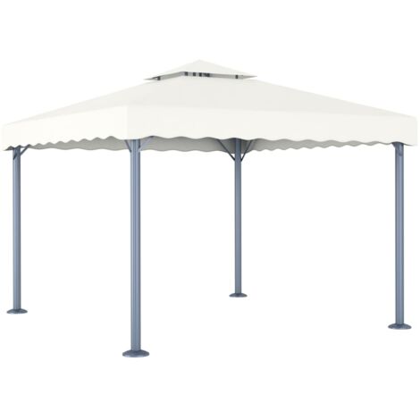 vidaXL Gazebo 300x300 cm Crema Alluminio (1/4)