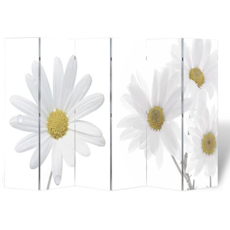 vidaXL Paravento Pieghevole 217x170 cm con Stampa Fiore