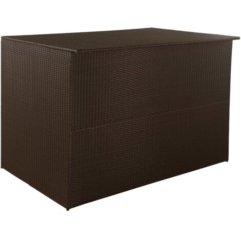 Vidaxl – Baule da giardino marrone 150x100x100 cm – Rattan PE resistente agli agenti atmosferici – Telaio in acciaio verniciato a polvere – Fodera con chiusura a cerniera (1/5)