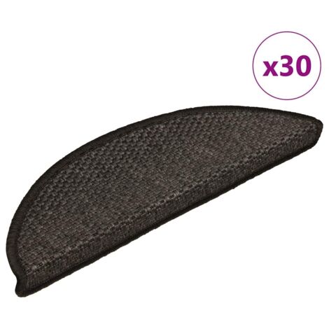 vidaXL Tappeti Adesivi Scale Aspetto Sisal 30 pz 56x17x3 cm Antracite