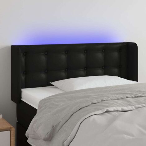 vidaXL Testiera a LED Nera 83x16x78/88 cm in Similpelle (1/5)