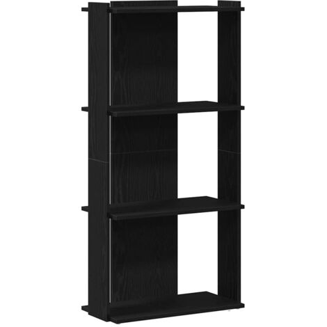 vidaXL Libreria a 3 Ripiani Nera 60x30x120 cm in Legno Multistrato (1/5)
