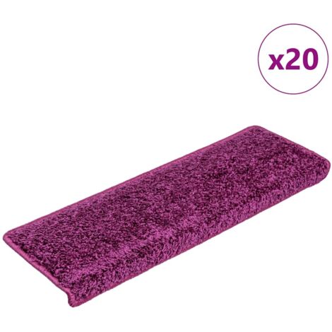 vidaXL Tappetini per scale 20 pz 65x21x4 cm Viola Bordo rettangolare