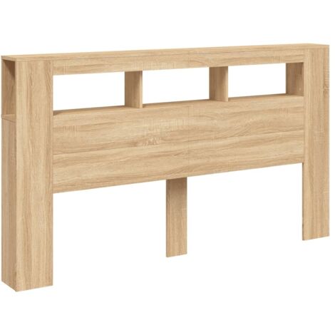 vidaXL Testiera LED Rovere Sonoma 180x18,5x103,5 cm Legno Multistrato