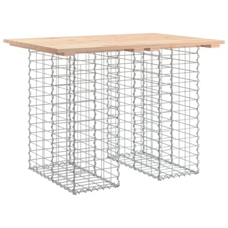 vidaXL Tavolo da giardino in gabbione design 100x70x72 cm in legno massello di pino (1/5)
