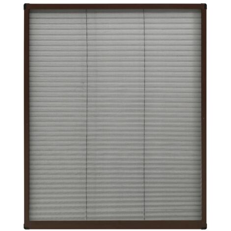 vidaXL Zanzariera Plissettata Finestre in Alluminio Marrone 80x100 cm