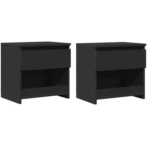 Comodini 2 pz Neri 40x30x39 cm in Legno Multistrato vidaXL