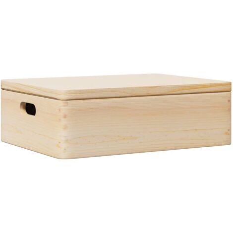 vidaXL Scatola in Legno con Coperchio&Manici 40x30x13 cm Legno di Pino