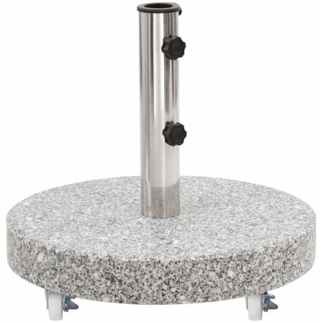 vidaXL Base per Ombrellone Granito 30 kg Circolare Grigia