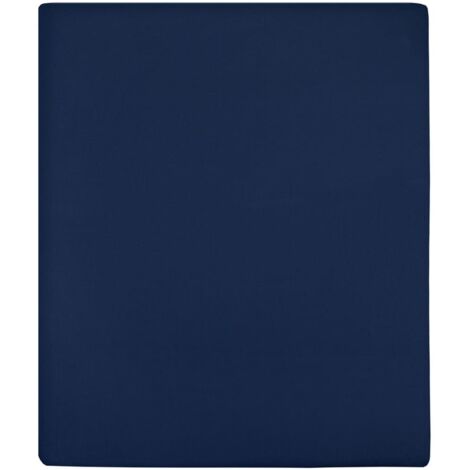 vidaXL Lenzuolo con Angoli Jersey Blu Marino 90x200 cm Cotone