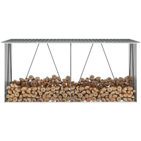 vidaXL Capannone da Giardino in Acciaio Zincato 330x84x152cm Grigio