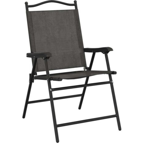 vidaXL Sedie Giardino Pieghevoli 8 pz Acciaio Grigio Mélange Textilene (1/5)