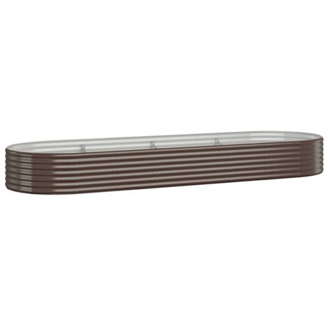 vidaXL Letto Giardino Acciaio Zincato 322x100x36 cm Marrone
