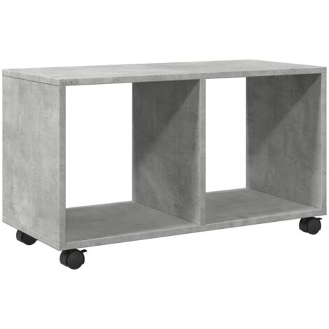 vidaXL Mobiletto con Ruote Grigio Cemento 72x33x42,5 cm in Truciolato