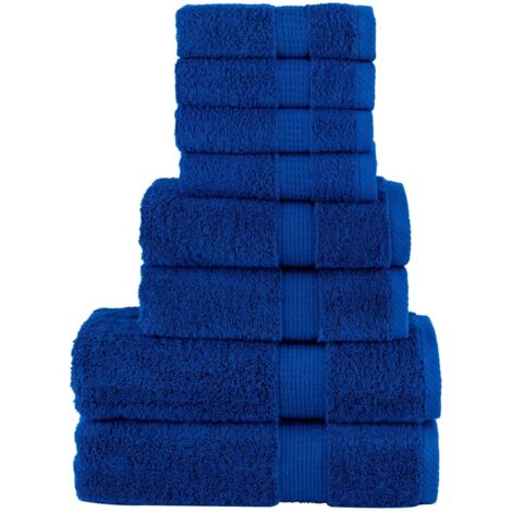 vidaXL Set ASciugamani SOLUND 8 pz Blu 600 gsm