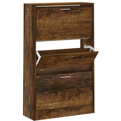 vidaXL Scarpiera Rovere Fumo 63x24x103 cm in Legno Multistrato