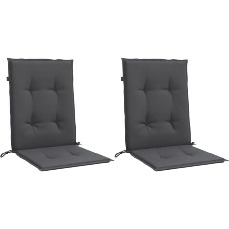 vidaXL Cuscini Sedia Schiena Bassa 2 pz Antracite Mélange 100x50x4 cm