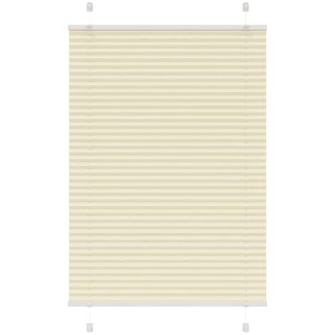 vidaXL Tenda Plissettata Crema 95x150 cm Larghezza Tessuto 94,4 cm
