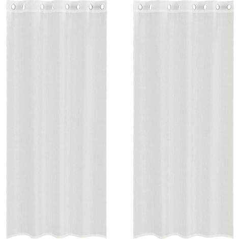 vidaXL Tende in Voile con Occhielli 2 pz Bianco