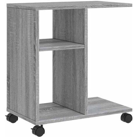 vidaXL Tavolino con Ruote Grigio Sonoma 50x30x55 cm Legno Multistrato