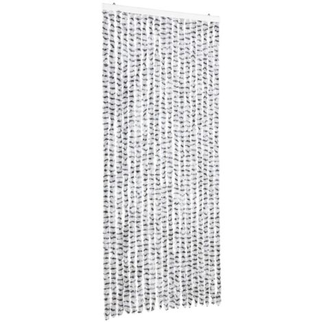 vidaXL Tenda Antimosche Grigio Chiaro e Grigio Scuro 56x200cm Ciniglia (1/5)