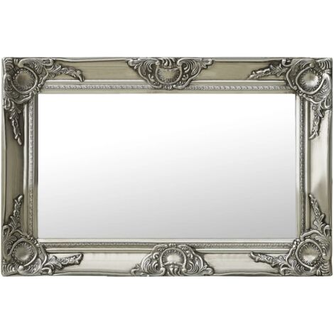 vidaXL Specchio da Parete Stile Barocco 60x40 cm Argento