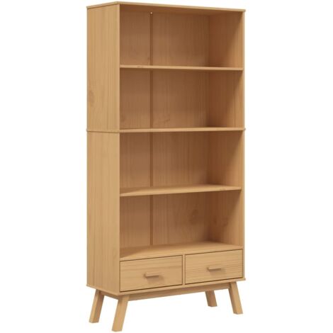 vidaXL Libreria 4 Ripiani OLDEN Marrone in Legno Massello di Pino (1/5)