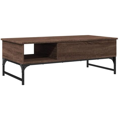 vidaXL Tavolino Salotto Rovere Marrone 100x50x35cm Multistrato Metallo