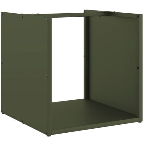 vidaXL Rastrelliera per Legna da Ardere Verde Oliva 40x40x40 cm