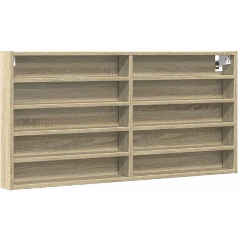 vidaXL Armadietto Vetrina Rovere Sonoma 100x8,5x50cm Legno Multistrato