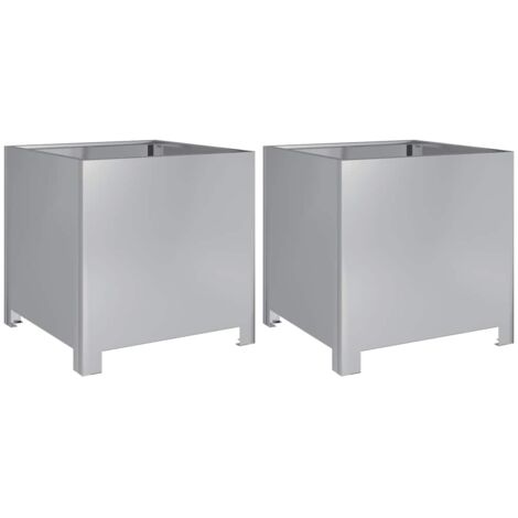 vidaXL Fioriere da Giardino 2 pz 40x40x40 cm in Acciaio Zincato