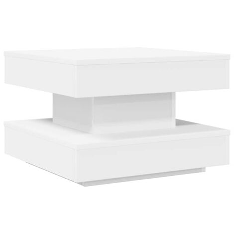 vidaXL Tavolino da Caffè Girevole a 360 Gradi Bianco 50x50x34,5 cm