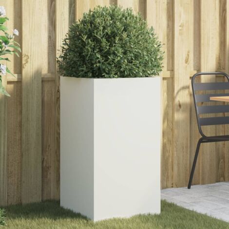 vidaXL Fioriera Bianca 42x38x75 cm in Acciaio