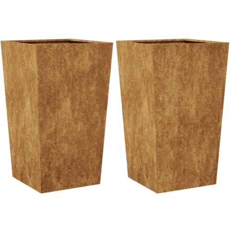 vidaXL Fioriere da Giardino 2 pz 45x45x75 cm in Acciaio Corten