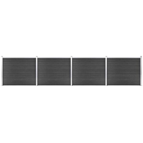 Set Pannello di Recinzione in WPC 699x146 cm Grigio vidaXL