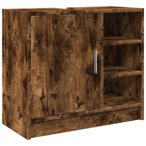 vidaXL Mobile Lavabo Rovere Fumo 63x29x55 cm in Legno Multistrato