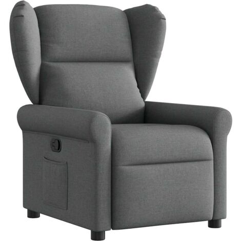vidaXL Poltrona Reclinabile in Tessuto Grigio Scuro
