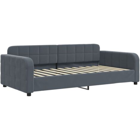 vidaXL Letto da Giorno Grigio Scuro 100x200 cm in Velluto