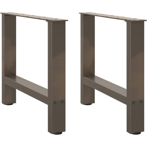 vidaXL Gambe per Tavolino da Caffè in Acciaio Naturale 2 pz 50x(42-43) cm Acciaio